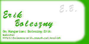 erik boleszny business card